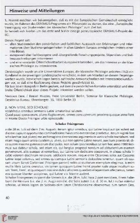 Hinweise und Mitteilungen