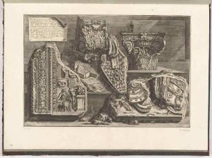 Verschiedene dekorative Fragmente aus Albano, aus der Folge "Antichità d’Albano e di Castel Gandolfo", Tafel XXI.