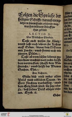 Folgen die Sprueche der heiligen Schrift/darauß ein jeglicher in seinem standt erlehrnen mag/ was ihm in seinem Beruff zuthun gebüret