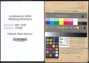 Entnazifizierung Hans Werner Hoevel , geb. 14.12.1921 ()