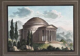 'Tempio di Canova presso Possagno - C. Martens f(ecit)' Aquarell
