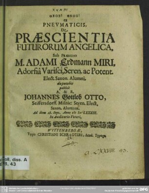 Ex pneumaticis de praescientia futurorum angelica