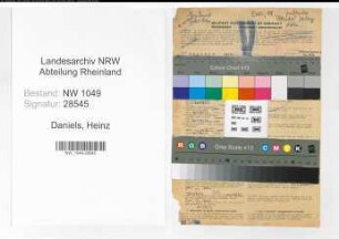 Entnazifizierung Heinz Daniels , geb. 09.05.1910 (Verleger)