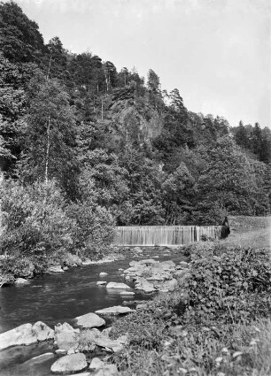 Spechtritzgrund : Spechtritzer Mühlenwehr mit der Roten Weißeritz im Spechtritzgrund