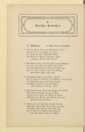 II. Epische Gedichte