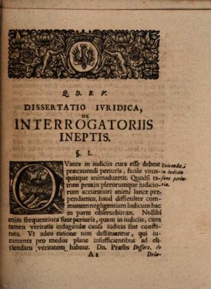 Dissertatio Ivridica De Interrogatoriis Ineptis