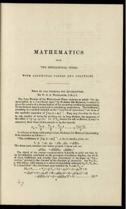 Mathematics from the educational times. [1808. - 2239.]