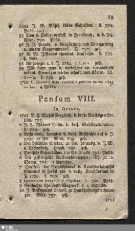 Pensum VIII