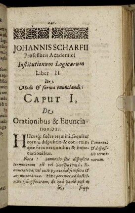 Caput I. De Orationibus & Enunciationibus.