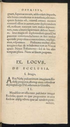 IX. Locus. De Ecclesia.