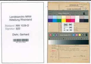 Entnazifizierung Gerhard Diehr , geb. 00.00.0000 (Polizist)