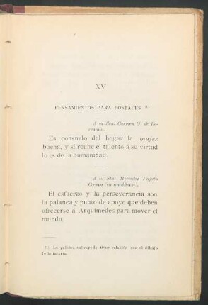 XV - Pensamientos para postales