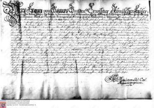 Kaiser Franz belehnt mit dem kaiserlichen Handschuhsheimer Lehen Freiherrn Franz Philipp Wambold v. Umstadt