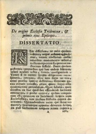 Dissertatio de origine ecclesiae Tridentinae