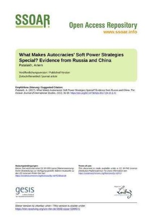 What Makes Autocracies' Soft Power Strategies Special? Evidence from Russia and China