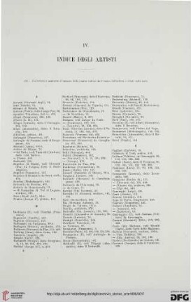IV. Indice degli artisti