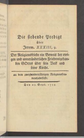 Die siebende Predigt