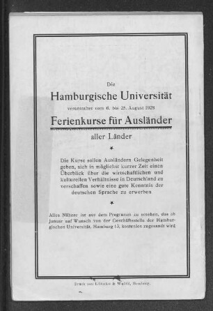 Ferienkurse für Ausländer