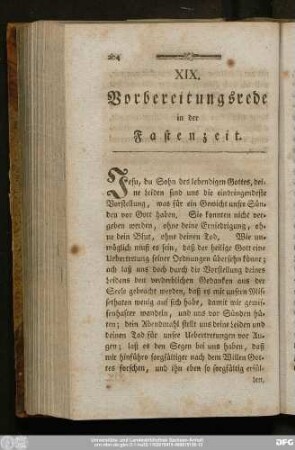 XIX. Vorbereitungsrede in der Fastenzeit.