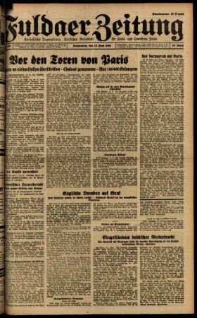Ausgabe vom Donnerstag, den 13. Juni 1940.