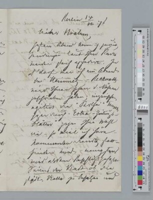 Brief an Johannes Brahms