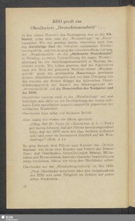 BDO greift ein Oberländers "Deutschtumsarbeit"...