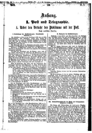I. Post und Telegraphie