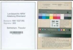 Entnazifizierung Theodor Bethlehem , geb. 08.02.1895 (Betriebsassistent)