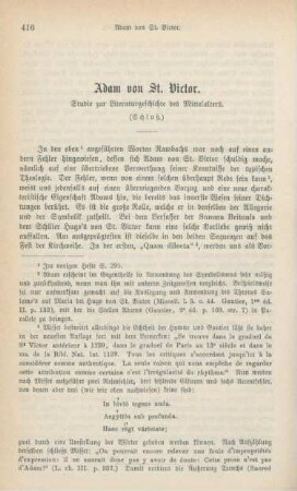 416-441 Adam von St. Victor : Studie zur Literaturgeschichte des Mittelalters : Schluß
