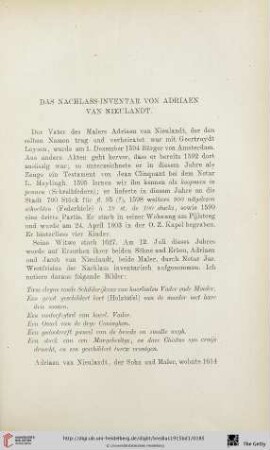 Das Nachlass-Inventar von Adriaen van Nieulandt