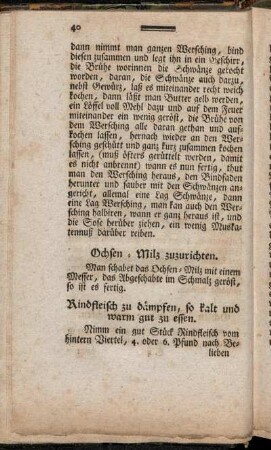 Rindfleisch zu dämpfen, so kalt und warm gut zu essen. - Hirschleber zuzurichten.