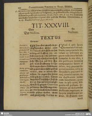 Tit. XXXVIII. Von Der Nullitet