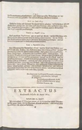 Extractus Prothocolli Fiscalis de Anno 1624