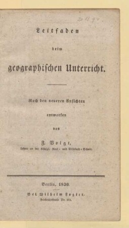 Leitfaden beim geographischen Unterricht