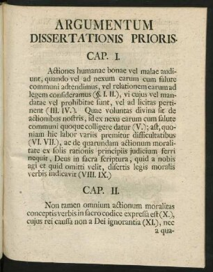 Argumentum Dissertationis Prioris