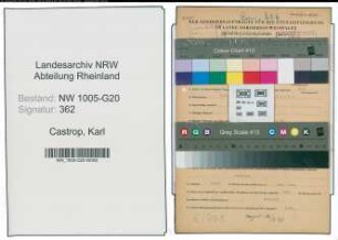 Entnazifizierung Karl Castrop , geb. 07.10.1880 (Betriebsinhaber)