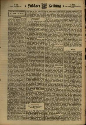 Dritte Ausgabe vom Samstag, den 16. September 1911.