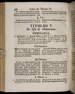 Titulus V. De Usu & Habitatione
