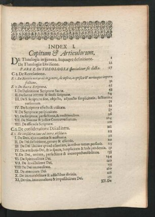 Index I. Capitum & Articulorum.