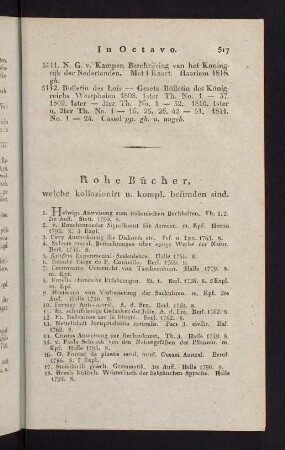 517-558, Rohe Bücher