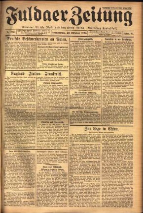 Erste Ausgabe vom Donnerstag, den 28. Oktober 1926.