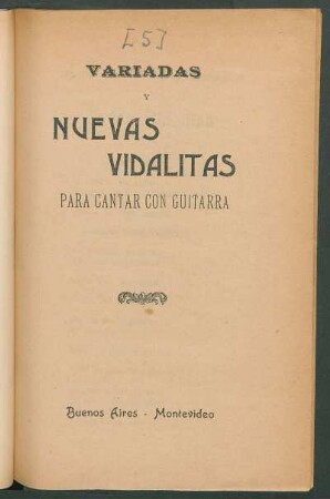 Variadas y nuevas vidalitas para cantar con guitarra