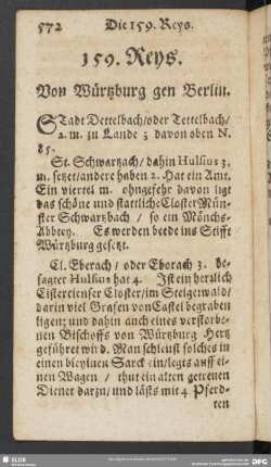 159. Reys. Von Würtzburg gen Berlin