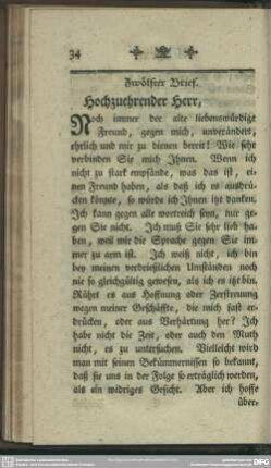 Zwölfter Brief. Hochzuehrender Herr, ...