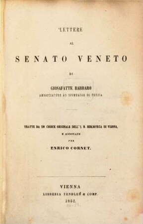 Lettere al Senato Veneto