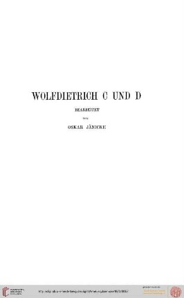 Wolfdietrich C und D