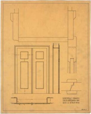 Billing, Hermann; Mannheim (Baden-Württemberg); Kunsthalle - Verfügbarer Raum, Tür (Grundriss, Ansicht, Schnitt, Details)