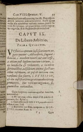Caput IX. De Libero Arbitrio.