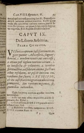 Caput IX. De Libero Arbitrio.