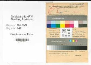 Entnazifizierung Hans Gruetzemann , geb. 26.05.1915 ()